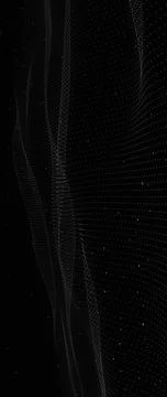 Vibrant Network Nexus: Interconnected Luminous Particles and Energetic Line.. Stock Illustration