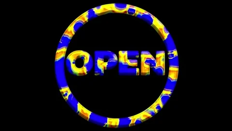 Vibrant Open Sign: A Psychedelic Design Stock Footage 311974435