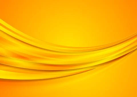 Vibrant orange abstract glossy waves corporate background Stock Illustration