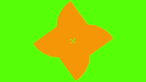 Vibrant orange abstract shape on bright green background Stock Footage 330287012