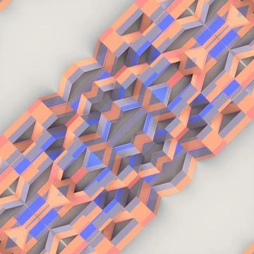 Vibrant Orange and Blue 3D Parametric Ribbon Abstract Tech Background イラスト素材