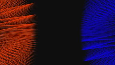 Vibrant orange and blue waves pulse against a stark black void 스톡 일러스트