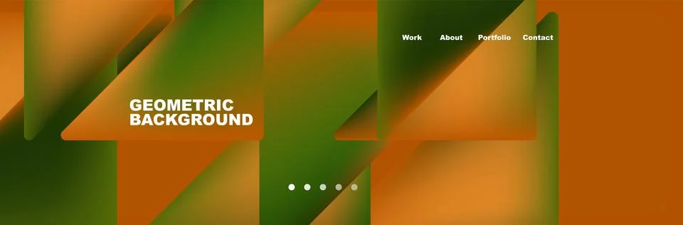 Vibrant orange and green triangular pattern for display devices Stockillustratie