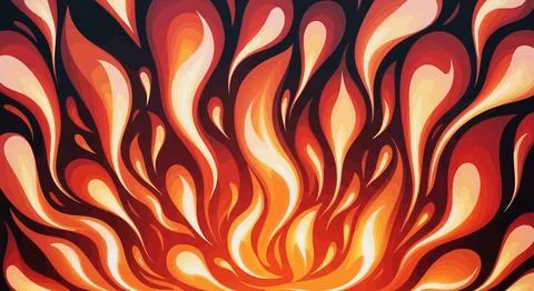 Vibrant orange and red flame pattern イラスト素材
