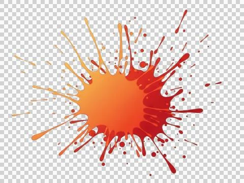 Vibrant orange and red paint splat explosion Stock Illustration