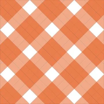 Vibrant orange and white argyle pattern fabric texture Stock Illustration