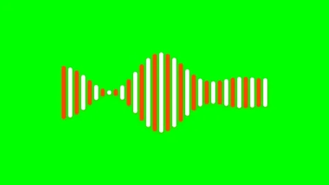 Vibrant orange and white vertical sound wave bars on green background Stock-Footage 340900284