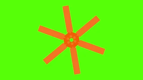 Vibrant orange asterisk on bright green background Stock Footage 330286957