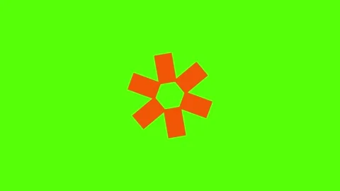 Vibrant orange asterisk on bright green background Stock Footage 330287090
