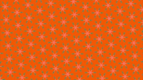 Vibrant orange background with delicate white snowflakes pattern. Festive winter Stock Illustration
