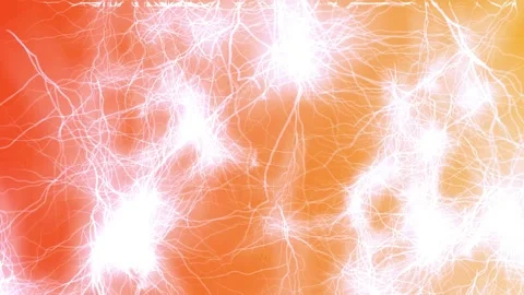 Vibrant orange background with dynamic white lightning patterns Stock Footage 327890191