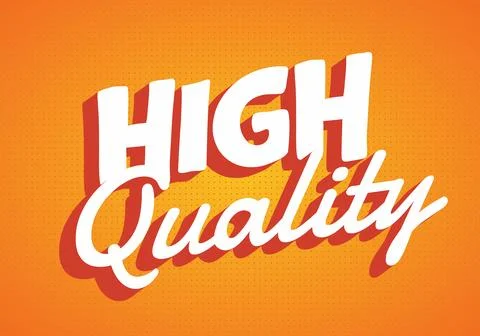 A vibrant orange background featuring bold, stylized text that reads HIGH Q.. Stock Illustration
