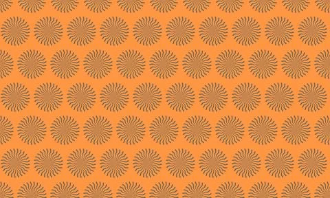 Vibrant orange background featuring a repeating pattern of stylized sunbursts Illustrazione stock