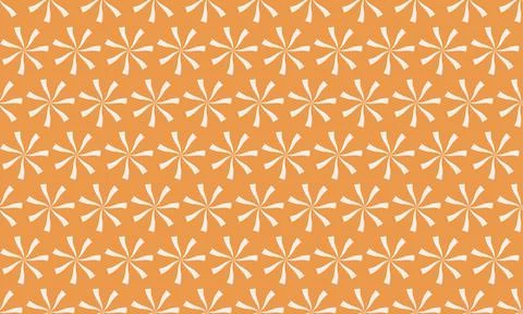 Vibrant orange background featuring a repeating pattern of stylized sunbursts Illustrazione stock