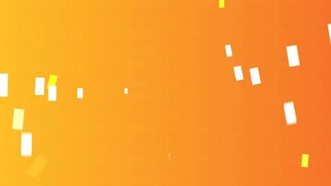 Vibrant orange background with floating white and yellow rectangles Illustrazione stock