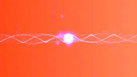 Vibrant orange background with glowing white light waves Stock Illustration