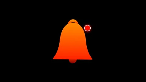 Vibrant Orange Bell Icon with Elastic Notification Badge Pop Animation Видео 346202235