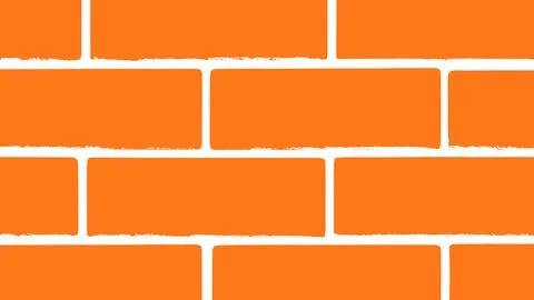 Vibrant orange brick wall texture background Stock Illustration
