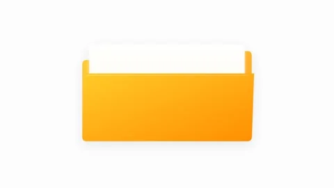 Vibrant Orange Folder Icon Opening with Glowing Documents and Smooth Slidin.. Видео 346202259