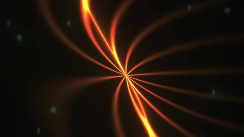 Vibrant orange light trails radiate from a central point against a dark bac.. Stock Footage 337496165
