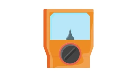 A vibrant orange meter with a black dial and a blue indicator, used for pre.. Stock Footage 332457869