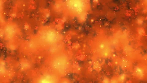 Vibrant Orange Nebula Cloudscape with Glowing Dust Particles Video stock 302557543