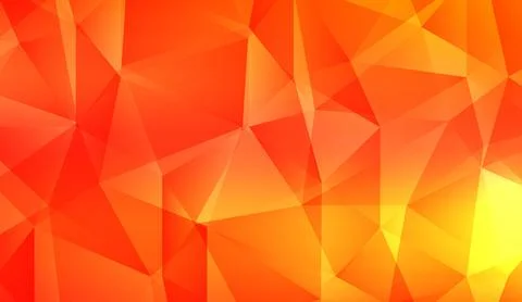 Vibrant orange polygonal background with geometric triangle shapes and abstract Illustrazione stock