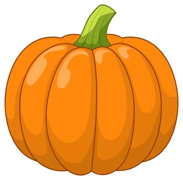 Vibrant Orange Pumpkin Vector Illustration Isolated on White Background Stock Illustration