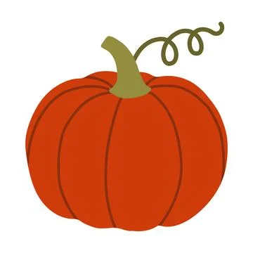 Vibrant orange pumpkin vector isolated on white. Perfect for autumn harvest Stock Illustration