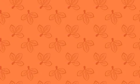 Vibrant orange seamless pattern featuring stylized leaf motifs.  Perfect fo.. Illustrazione stock