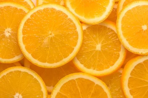 Vibrant Orange Slices Pattern - Fresh Citrus Background 스톡 사진
