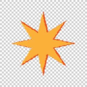 Vibrant Orange Starburst Element Isolated on White Background 스톡 일러스트