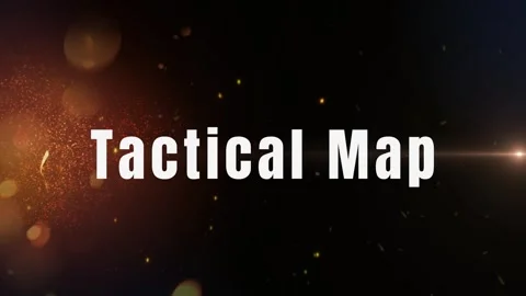 Vibrant orange tactical map background with glowing bokeh lights and white text 스톡 동영상 335277341