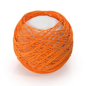 Vibrant Orange Tangled Sphere with White Core Stock Illustration