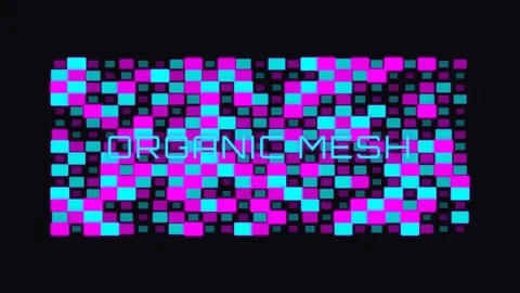 Vibrant organic pixel mesh forming words on dark technological background Stock Footage 337655803