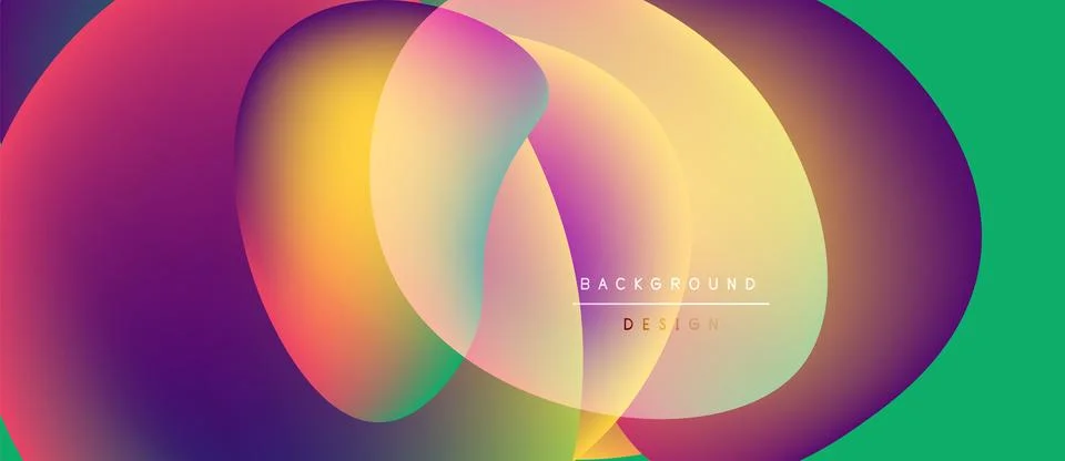Vibrant overlapping circles create abstract colorful background. Gradient hues 스톡 일러스트