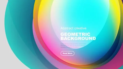 Vibrant overlapping circles create abstract geometric background. Text box 스톡 일러스트