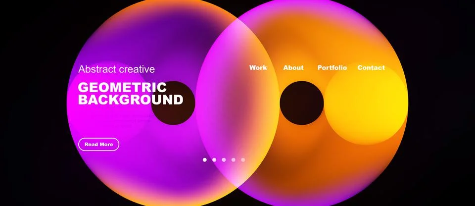 Vibrant overlapping circles create abstract geometric background. Text elemen Stock Illustration