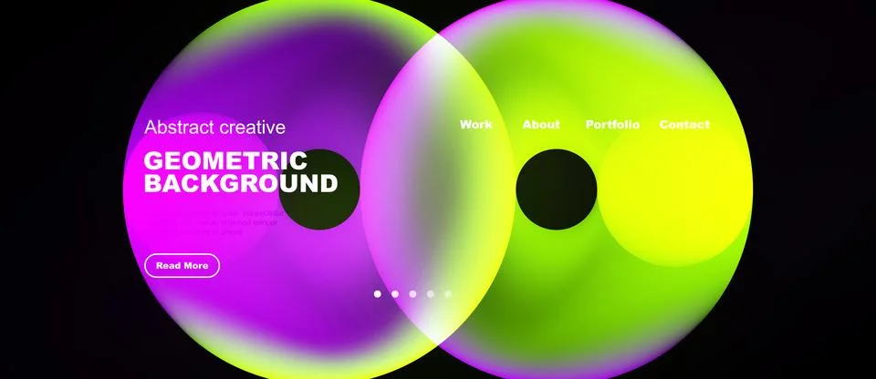 Vibrant overlapping circles create abstract geometric background. Text elemen Stock Illustration