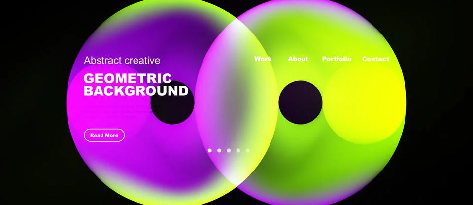Vibrant overlapping circles create abstract geometric background. Text elemen Stock Illustration