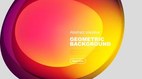 Vibrant overlapping circles create dynamic gradient background. Text block Stock Illustration