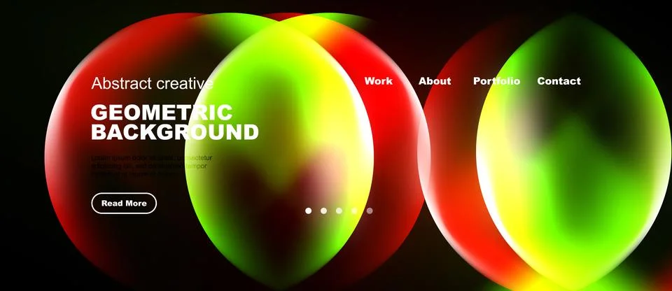 Vibrant overlapping circles create dynamic geometric background. Text element Ilustración de archivo