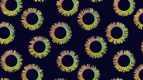 Vibrant overlapping circles create glowing pattern on black background 스톡 동영상 267053802