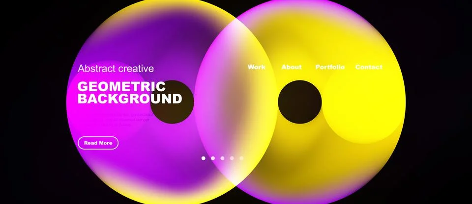 Vibrant overlapping circles create modern design. Text elements present 스톡 일러스트