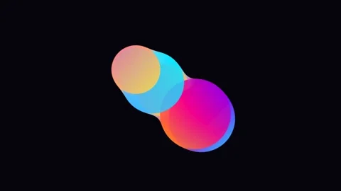 Vibrant overlapping circular shapes with a smooth colorful gradient effect Stockbeeldmateriaal 338310169