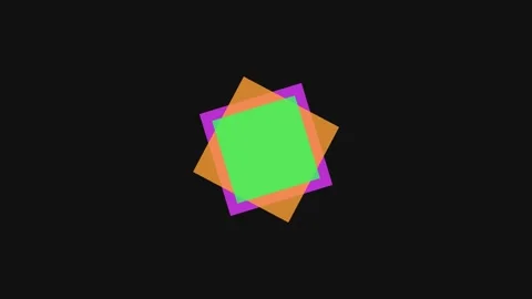 Vibrant overlapping squares forming a geometric diamond shape Video stock 334621389