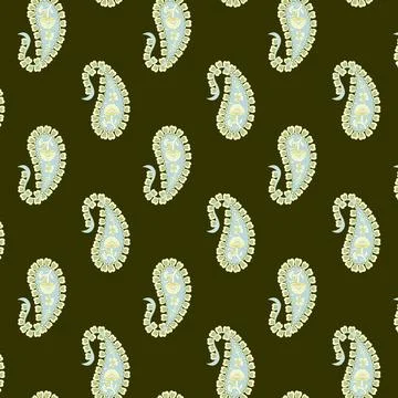 A vibrant paisley pattern on a dark background Stock Illustration