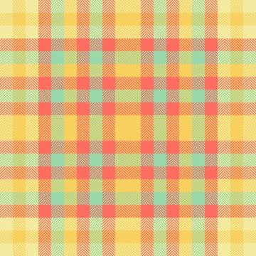 Vibrant pastel plaid pattern in cheerful yellow, coral, and mint green.  Perf Illustrazione stock