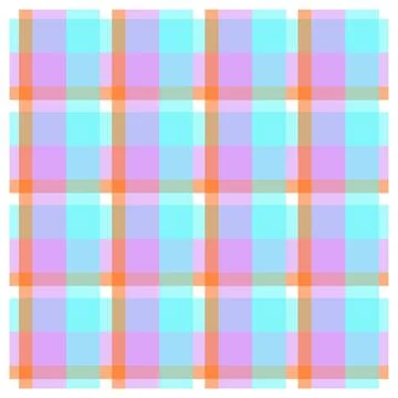 Vibrant pastel plaid pattern with orange stripes on white background Stock Illustration