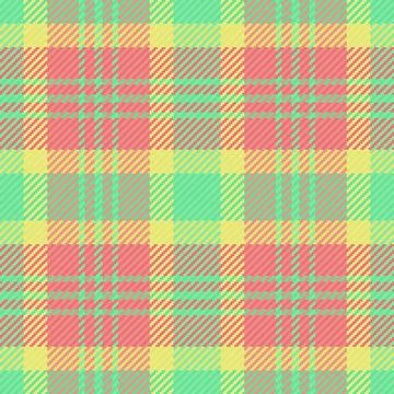 Vibrant pastel plaid pattern in soft pink, mint green, and sunny yellow.  I.. イラスト素材